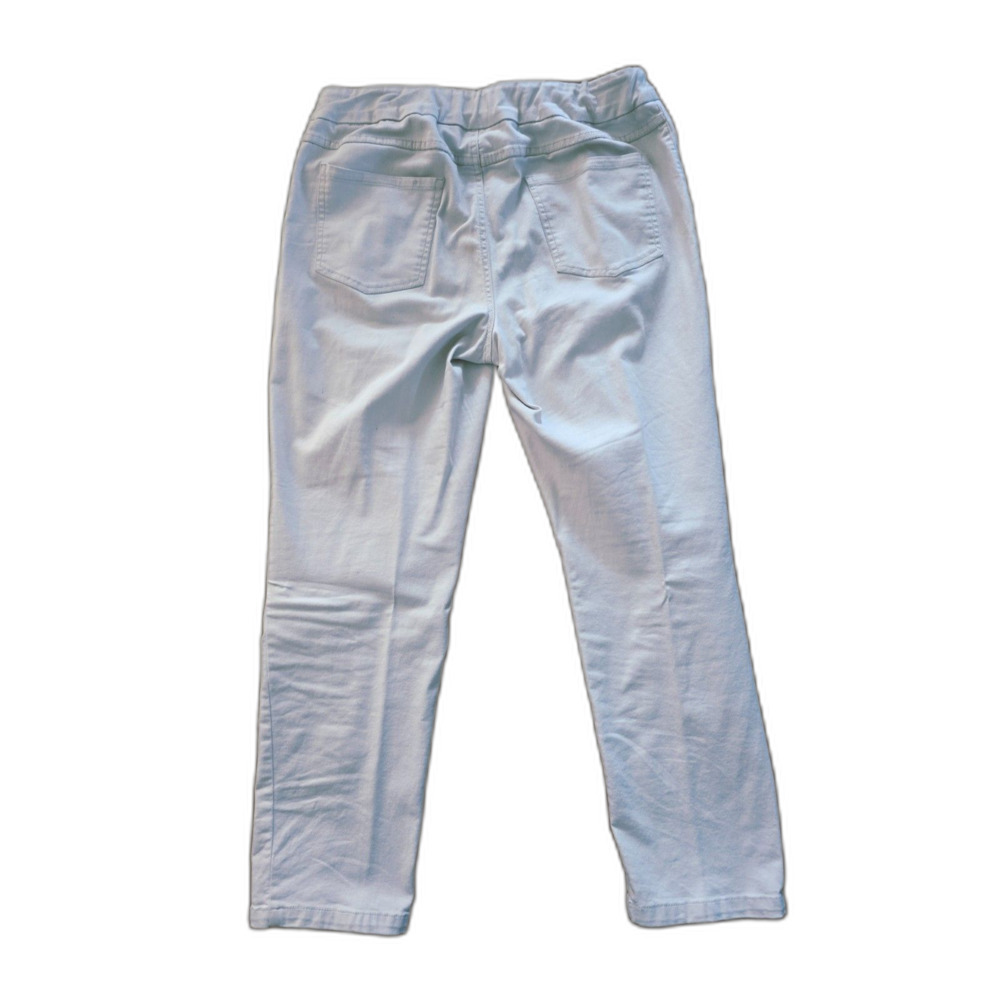 Appleseed's Petites 12P White Cotton Blend Straight Leg Pants